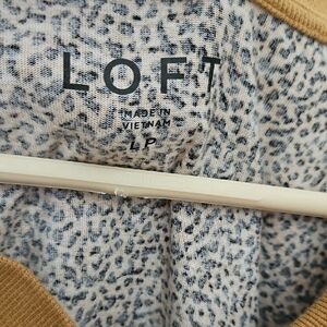 LOFT Animal Print Blouse with Camel Accents